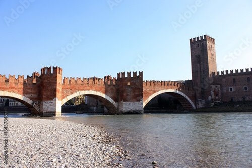 Castelvecchio Bridge across River Adige in Verona, Italy
