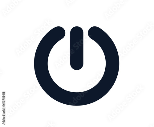 Digital power button icon, a universal symbol for turning devices on and off, representing control, energy, and activation in modern technology and user interfaces.