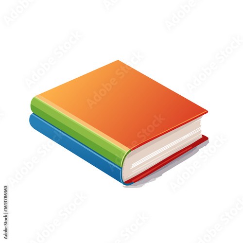 Stack of colorful books illustration. Study learning and literature concept. Education and reading with vibrant cover design.