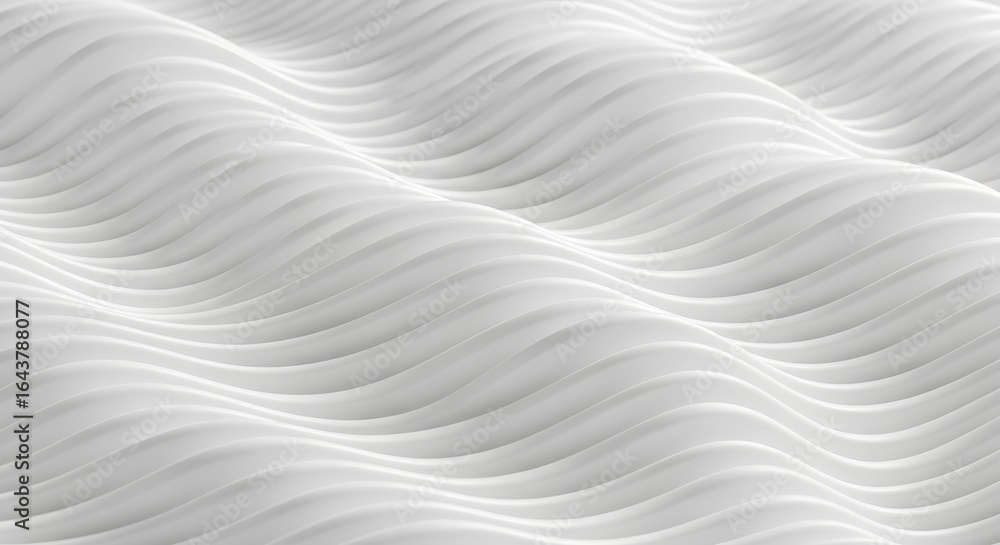 Fototapeta premium Abstract White Wave Pattern on Smooth Surface for Modern Design