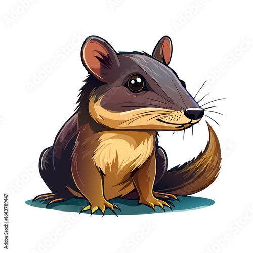 Cartoon long-nosed potoroo illustration adorable marsupial cute animal artwork
