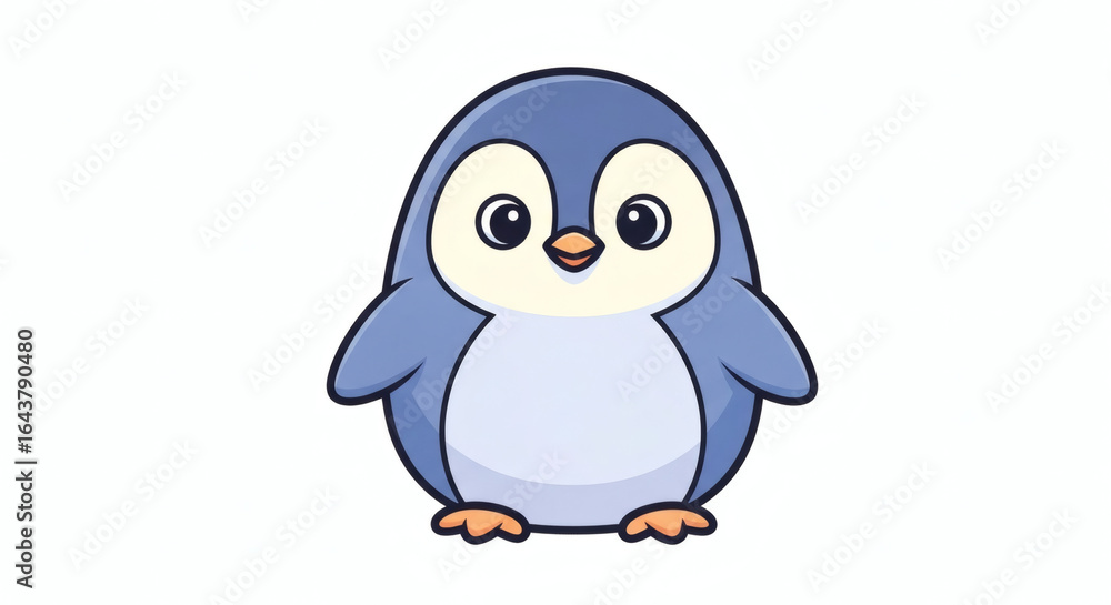 Fototapeta premium Cute Cartoon Style Antarctic Penguin Character Design for Children Illustration