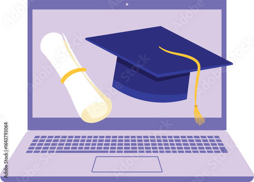 vector illustration of online education