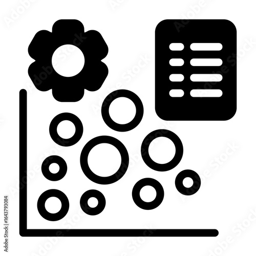 K Means Clustering Semi Solid Vector Icon
