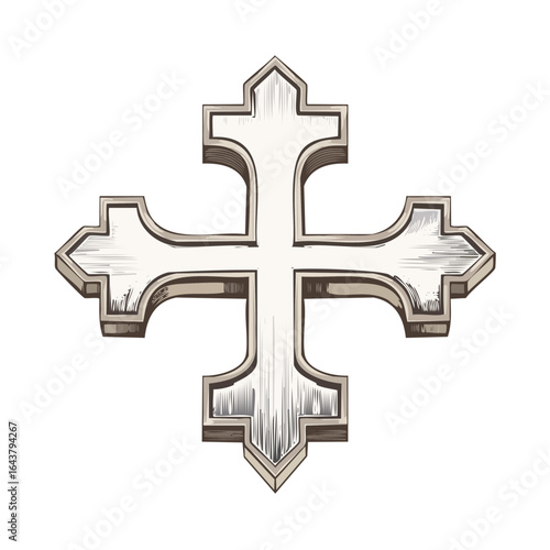 Maltese cross symbol illustration on black background heraldic emblem decorative art retro design religion spiritual belief