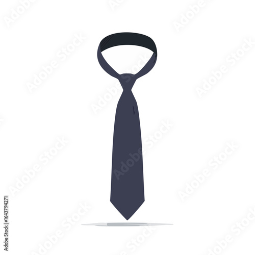 Navy Blue Tie Formal Accessory Business Attire Neckwear Fashion Illustration Necktie Clothing Isolated on Black Background
