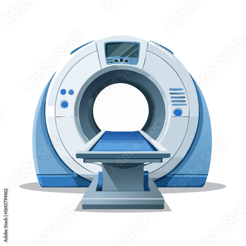 Cartoon CT Scanner for Medical Diagnostics, Healthcare and Research Studies