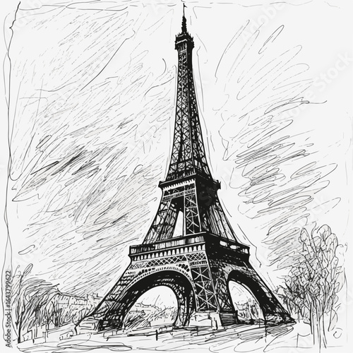 Hand-Drawn Eiffel Tower Sketch