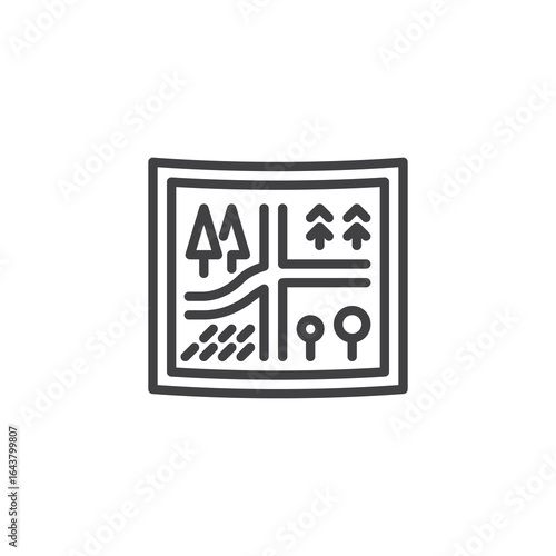 Nature reserve map line icon