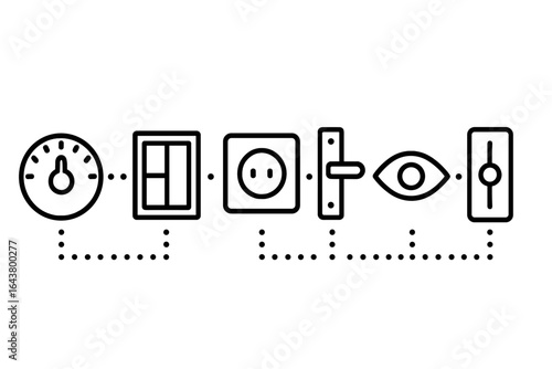 Understanding electric symbols for home wiring in a detailed diagram format within a modern design