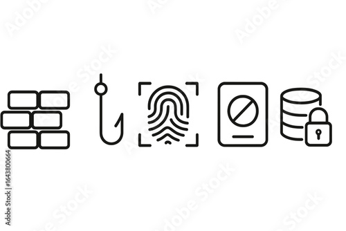 Different methods of securing information are shown through various icons representing technology and safety measures