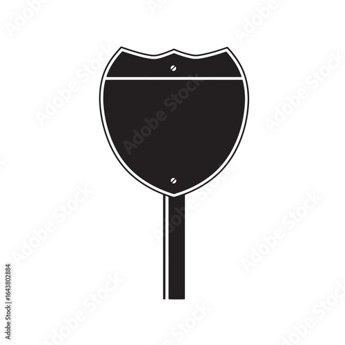 Black and white interstate highway sign vector illustration isolated on white background
