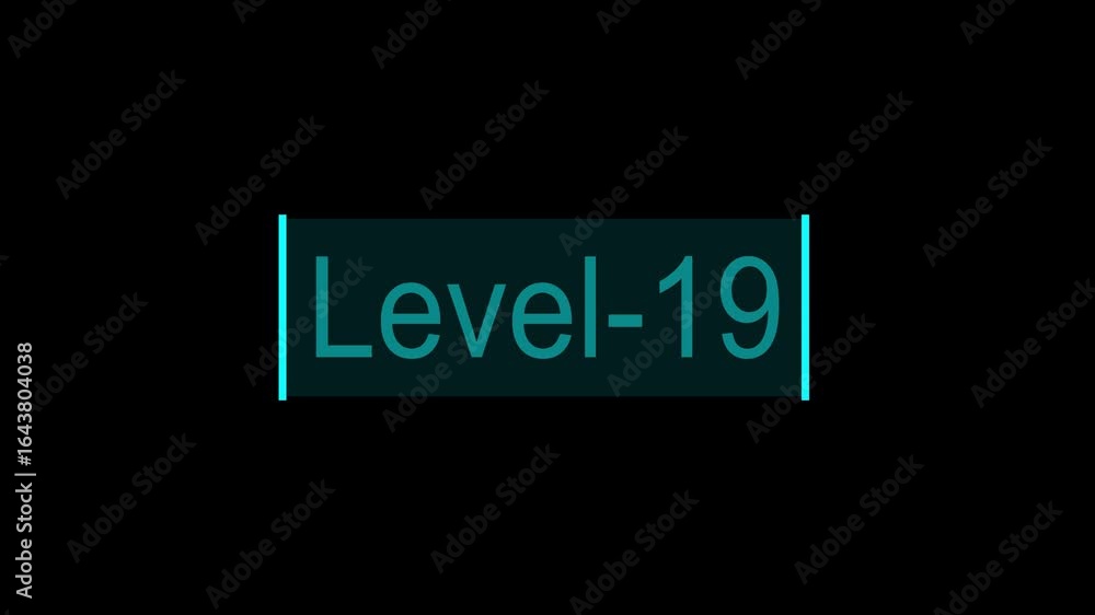 Digital Progress Bar Animation Showing Level 19 Achievement Digital Progress Bar Animation Showing Level 19 Achievement