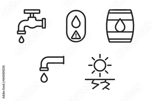 Water conservation symbols reflect the importance of saving resources and raising awareness about water scarcity during summer months