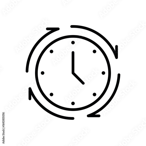 Minimal clock outline vector icon