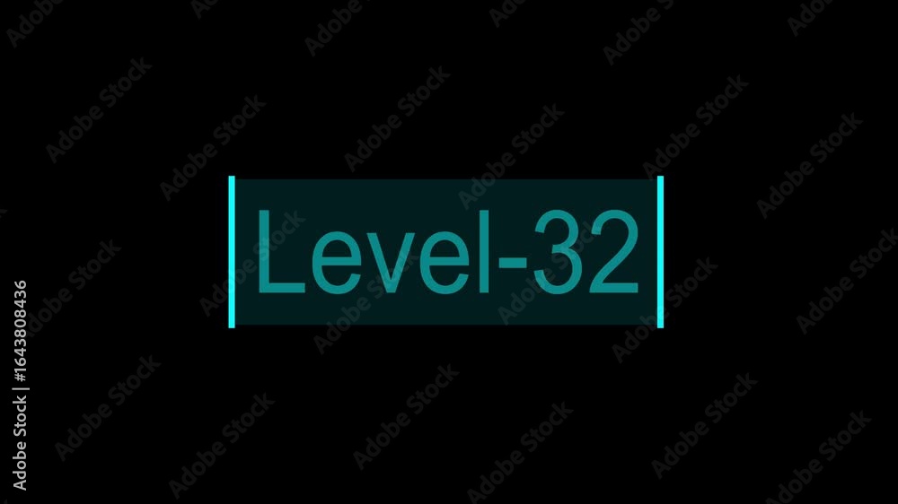 Digital Progress Bar Animation Showing Level 32 Achievement Digital Progress Bar Animation Showing Level 32 Achievement