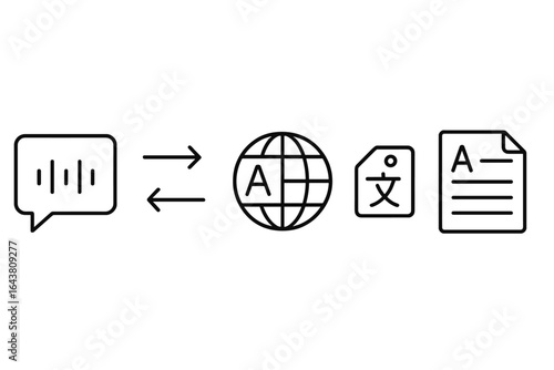 Translating spoken language to text using technology and multiple formats for communication
