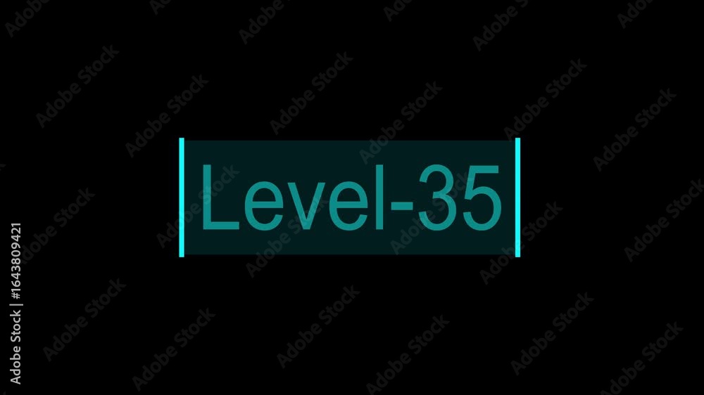 Digital Progress Bar Animation Showing Level 35 Achievement Digital Progress Bar Animation Showing Level 35 Achievement