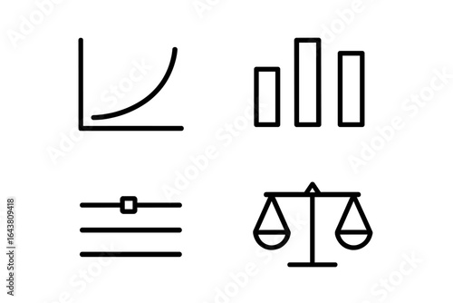 Graphs and charts showcase data trends and comparisons in a minimalist design for business analysis