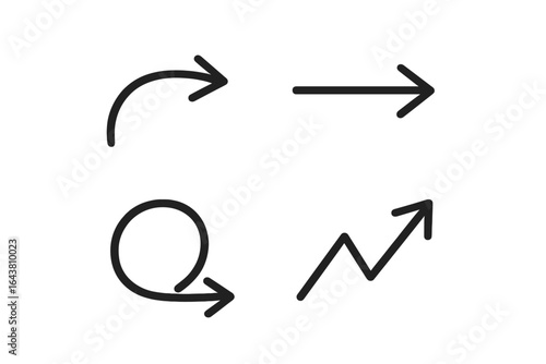 Different types of arrows demonstrating direction and movement concepts in a simple design