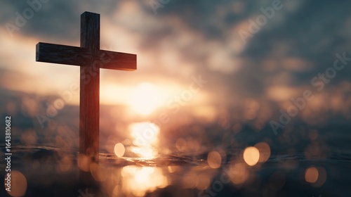 Wooden Cross Stays Grounded at Sunset Beach
