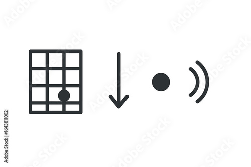 Symbolic representation of music notation for guitar chords across different learning stages