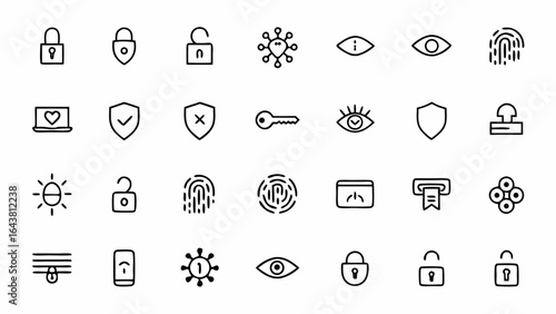 Password Security and Management Line Art