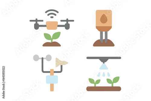 Modern farming technology uses drones and sensors to enhance agricultural practices and improve crop yield efficiency
