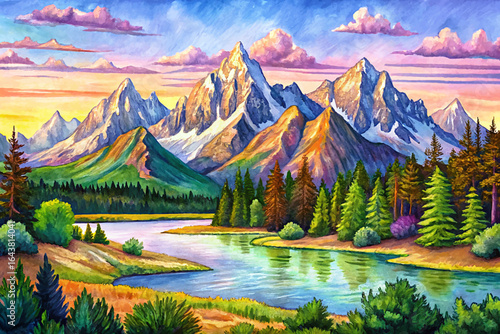 Grand Teton National Park jagged peaks, alpine lakes, Wyoming wilderness, rich wildlife, breathtaking view landscape