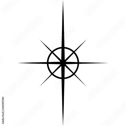 Star shape with sharp and symmetrical rays, Y2K Elements 