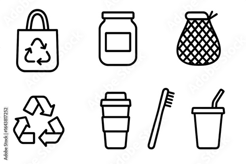 Eco-friendly items promoting sustainable living and reducing waste in daily habits and practices