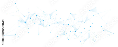 Blue white abstract polygon connection mesh digital technology futuristic communication high tech concept dots lines connect network background. 