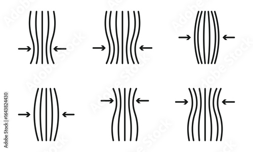 squeeze icon, line pictogram on white