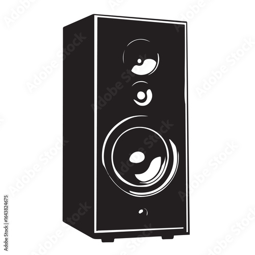 black speaker isolated on white