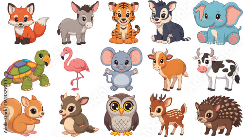 Adorable Cartoon Animals Collection