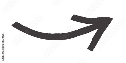 
"Minimalist black curved arrow pointing diagonally upward, representing movement, guidance, and navigation in a sleek design."
