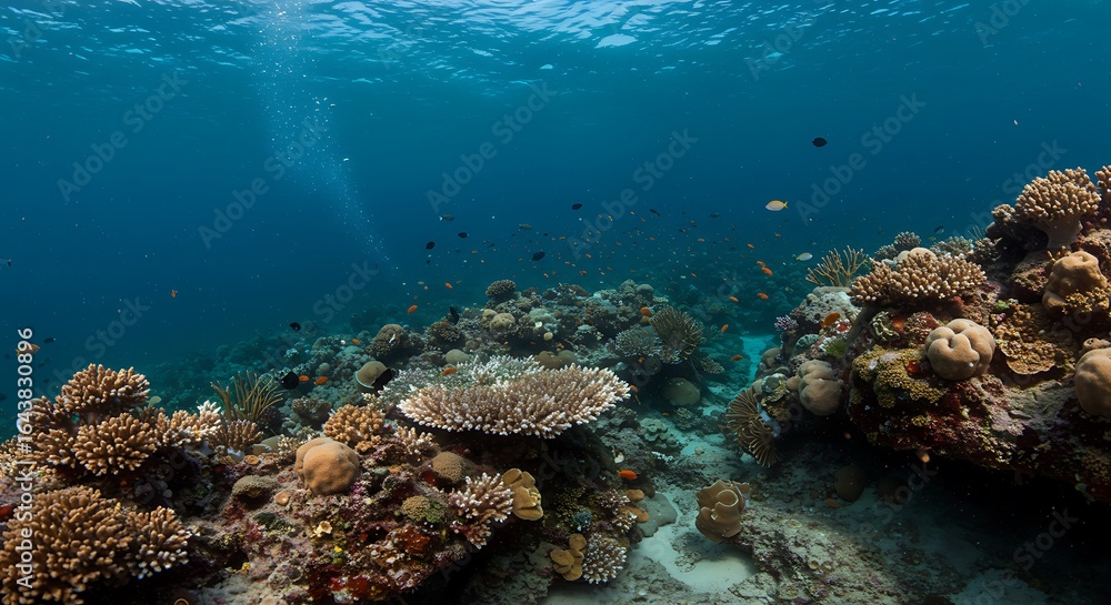 Fototapeta premium Vibrant Coral Reef Ecosystem Under the Sea
