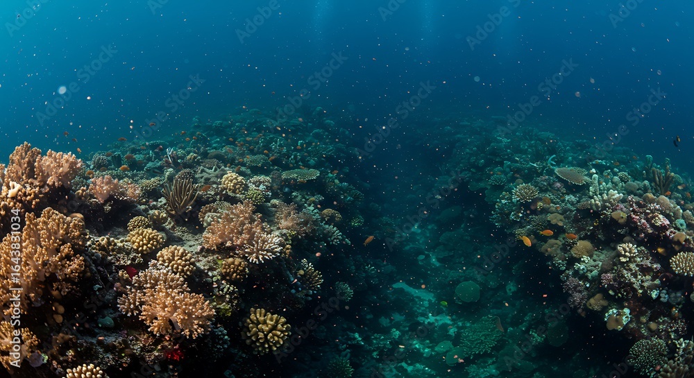 Fototapeta premium Vibrant Coral Reef Ecosystem Undersea Panorama