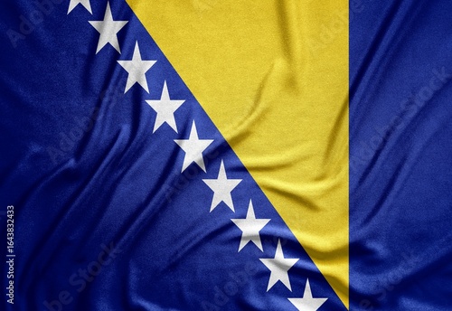 Quadro su tela blue with stars flag of the European republic of Bosnia and Herzegovina on a rou