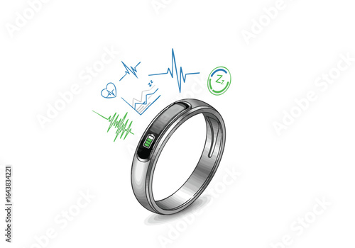 Smart Ring Health and Sleep Tracking Device