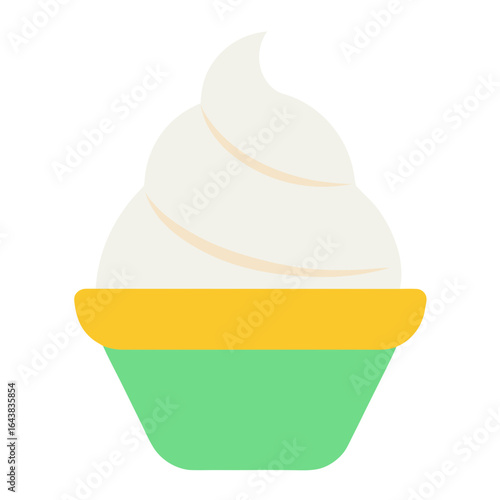 Vanilla Ice Cream Icon   for summer dessert and sweet treat designs.