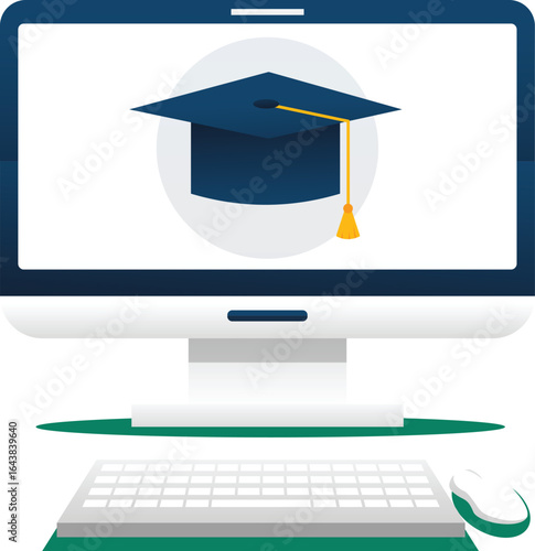 vector illustration of online education