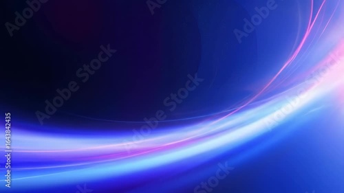 Abstract Blue And Purple Wave Design With Bright Lights And Dynamic Flow