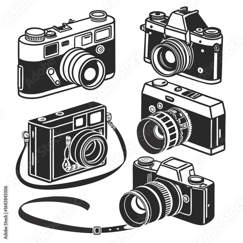 Vintage cameras collection retro photography
