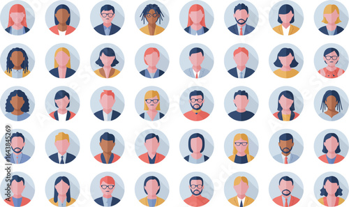 Diverse People Profile Avatars Social Network User Icons Collection