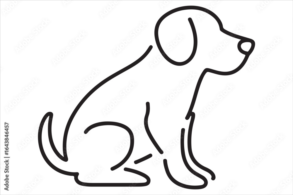 Fototapeta premium Dog Silhouette SVG | Pet Lover Clipart | Canine Outline Vector Design