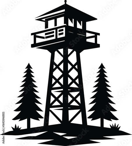 Watch tower vector illustration isolated on a white background