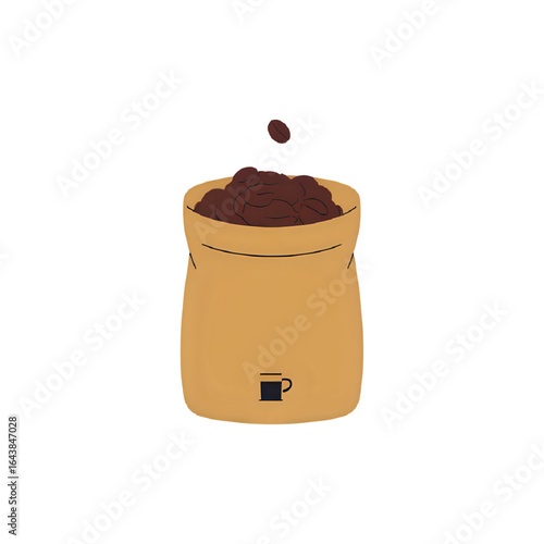 Roasted Coffee Beans in Burlap Sack: Premium Arabica Coffee Beans for Cafe, Espresso, Brewing