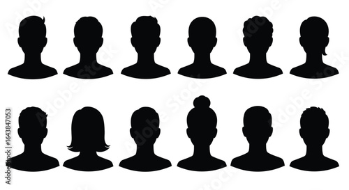 Diverse Head Silhouettes Anonymous People Icons for Vector Graphics and Design