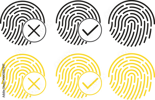 fingerprint line art icons. minimalistic and modern styles, lock secure security logo vector icon on transparent background. stock vector 10 eps.